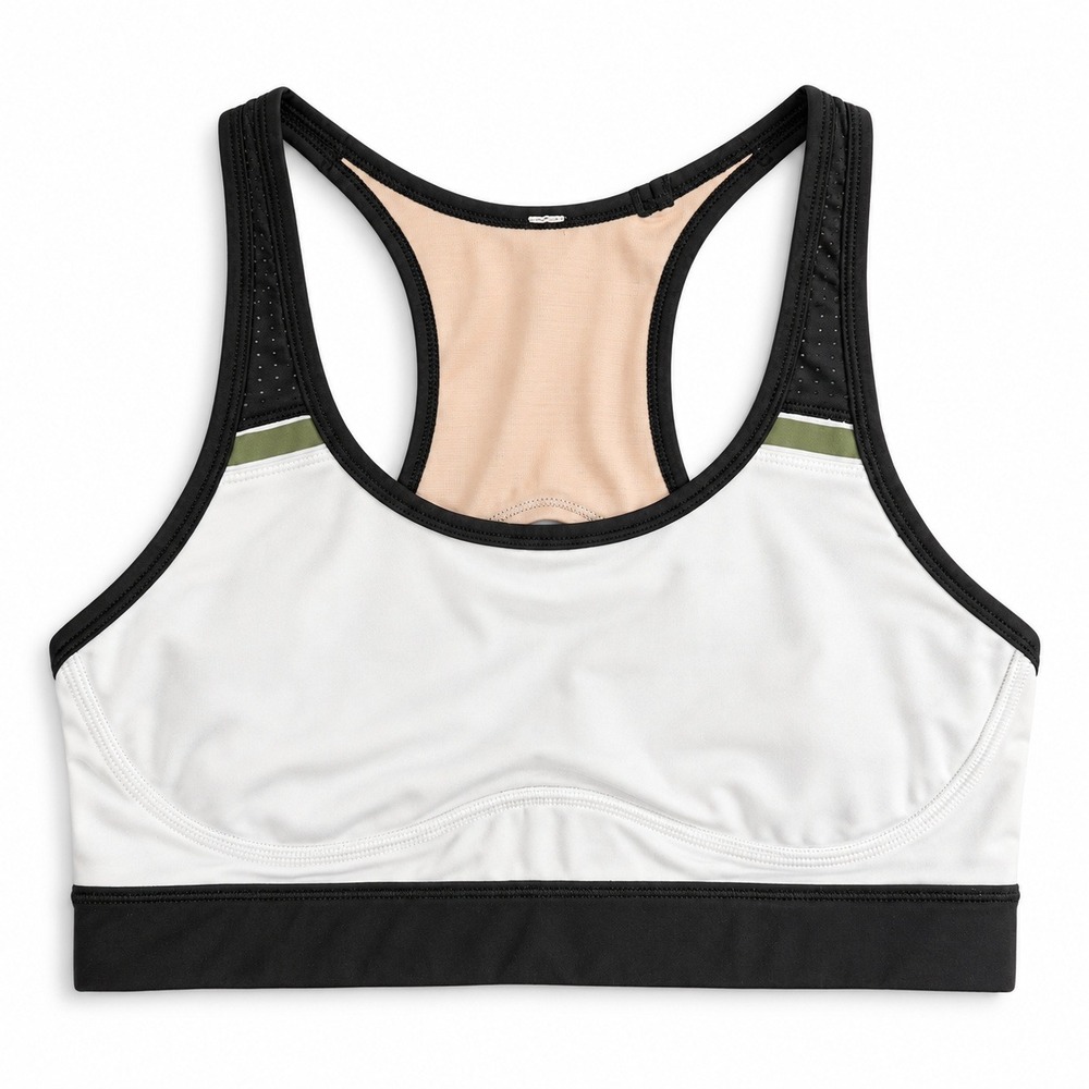Lululemon Ta Ta Tamer II Sports Bra Womens Size 6 White Black High Support